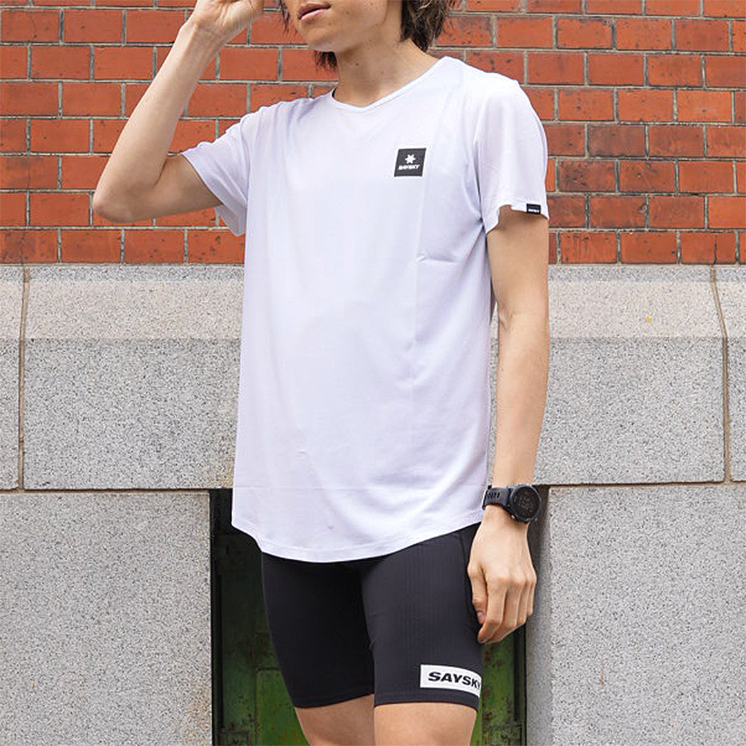 ランニングTシャツ ZMRSS20c101 Stylebike X SAYSKY Flow SS T-shirt - White [メンズ]