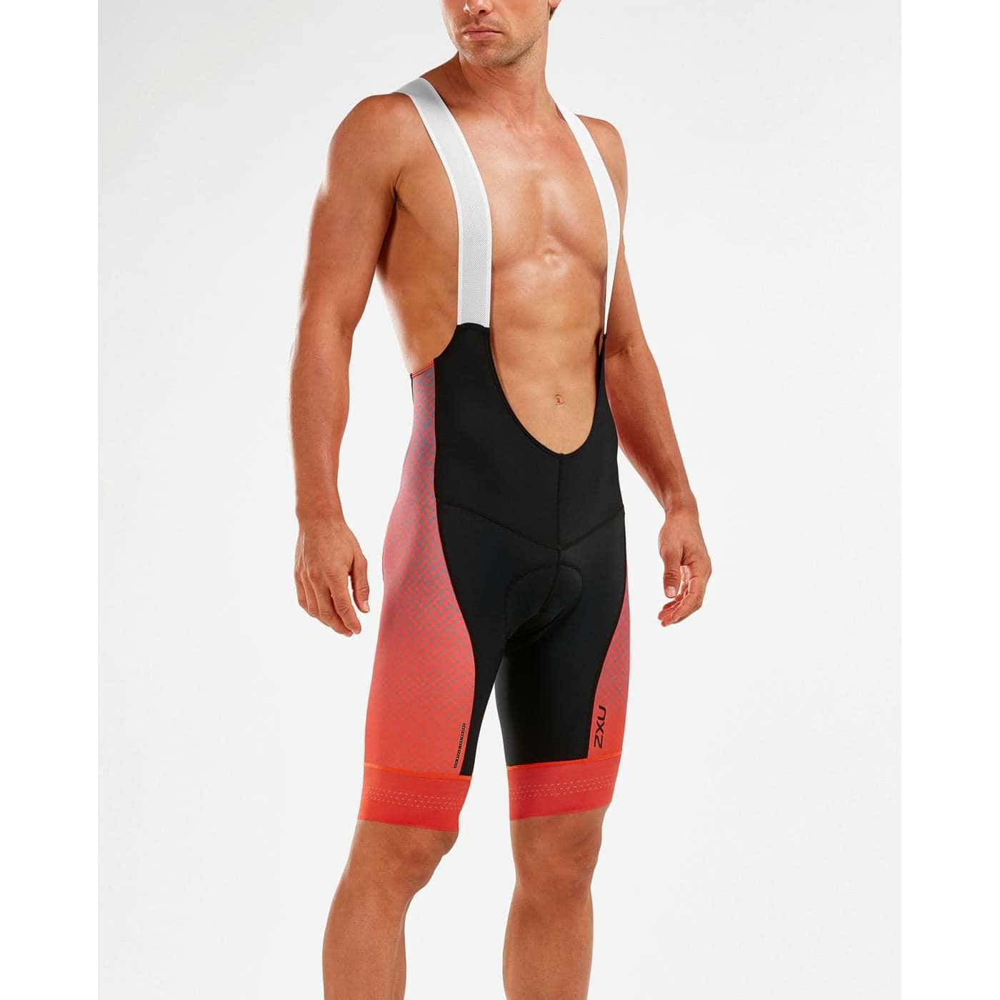 ■ 公式 ■ 2XU/ツータイムズユー ビブショーツ MC5496b-TMO-S エリートサイクルビブショーツ Elite Cycle Bib  Shorts - Black/Red Textured Mesh Ombre [メンズ]