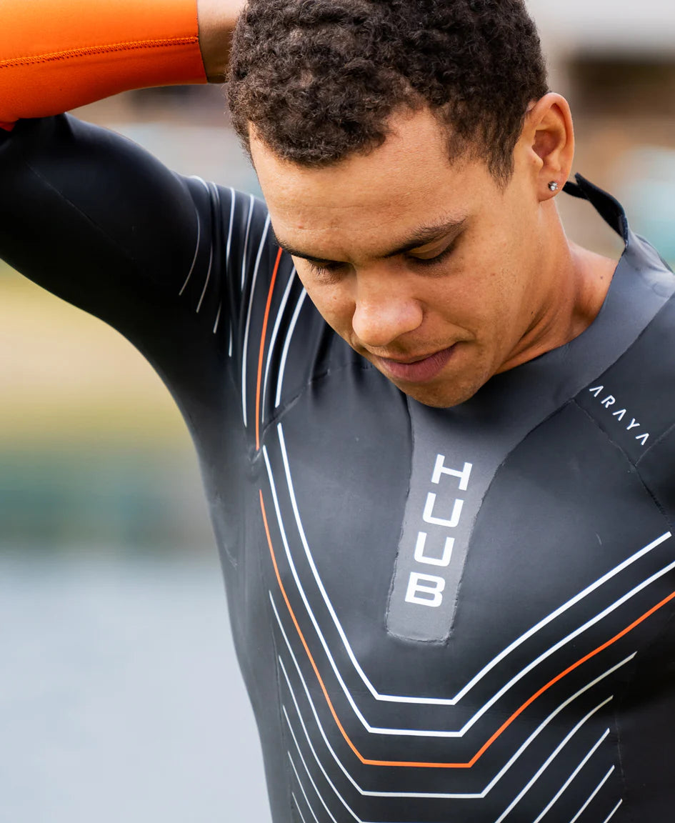 トライアスロン用ウェットスーツ ARAYA Sleeved Wetsuit - Black/Orange [メンズ]