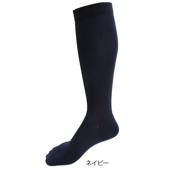 着圧ソックス FML032NVY V型着圧ハイソックス（ソフト着圧タイプ） - Navy [ユニセックス]