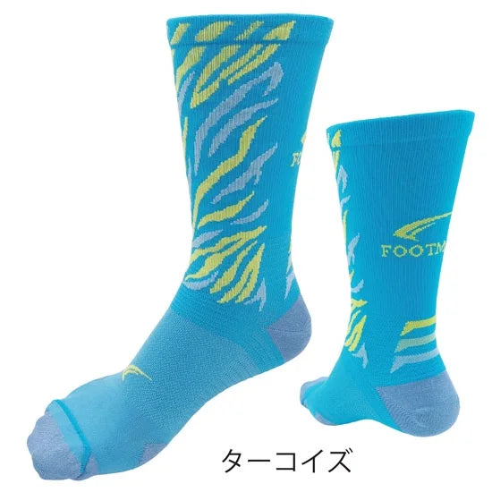 自転車競技用ソックス FXB117TUQ 自転車競技用3Dソックス ロードバイク用レースモデル Racing Roadbike - Turquoise Blue/Yellow [ユニセックス]