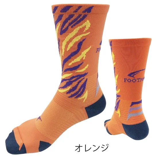 自転車競技用ソックス FXB117ORG 自転車競技用3Dソックス ロードバイク用レースモデル Racing Roadbike - Orange/Yellow/Blue [ユニセックス]