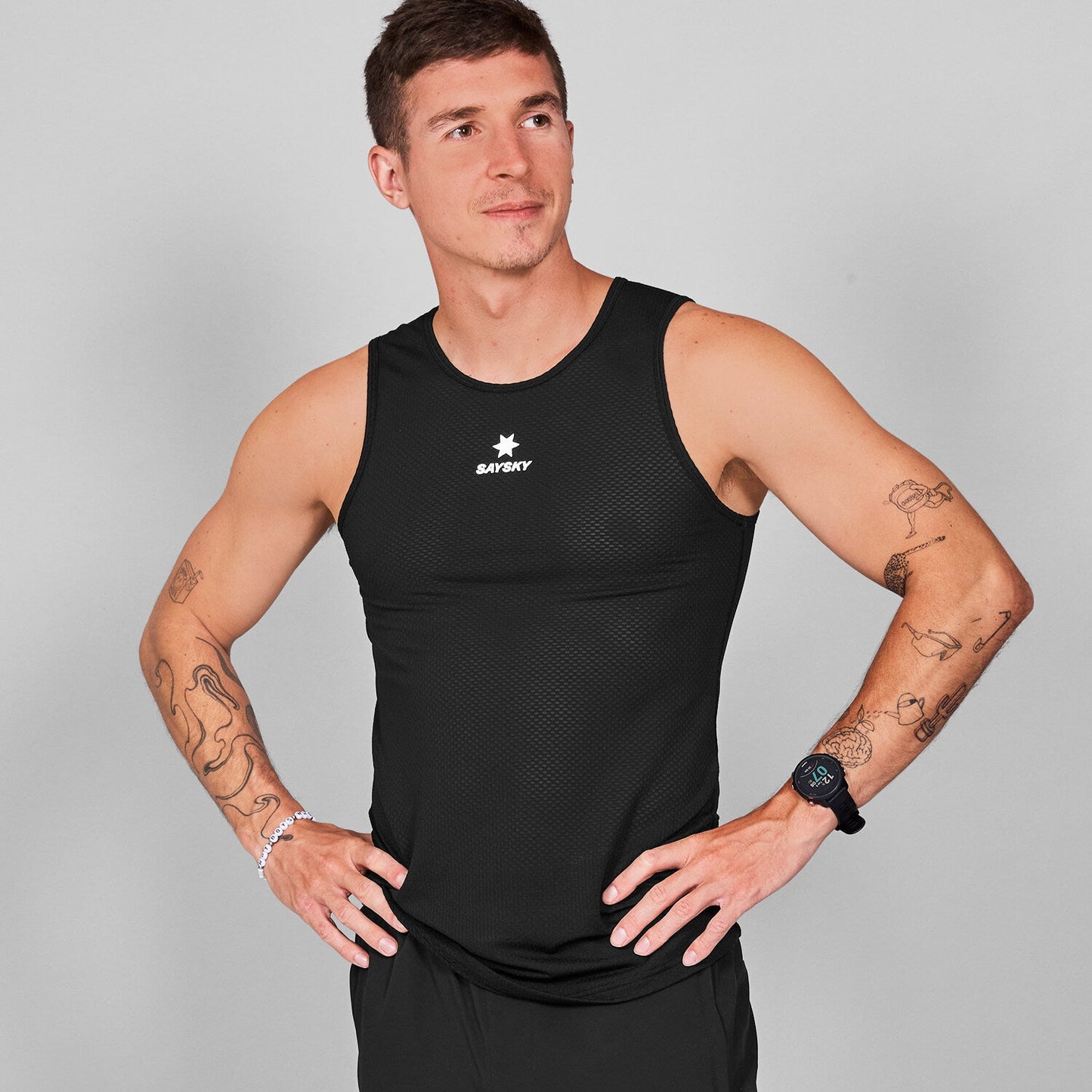 ベースレイヤー XMRBL31c901 Mesh Base Layer Singlet - Black [ユニセックス]