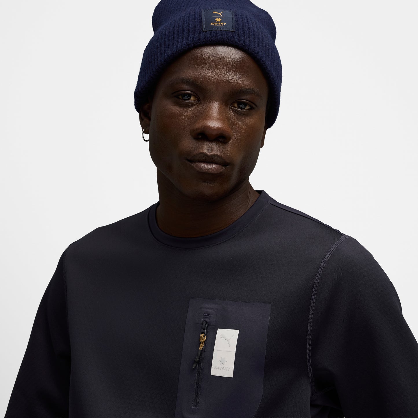 ランニングTシャツ（ロングスリーブ） P52823516 M Puma X SAYSKY Brushed LS - New Navy [メンズ]