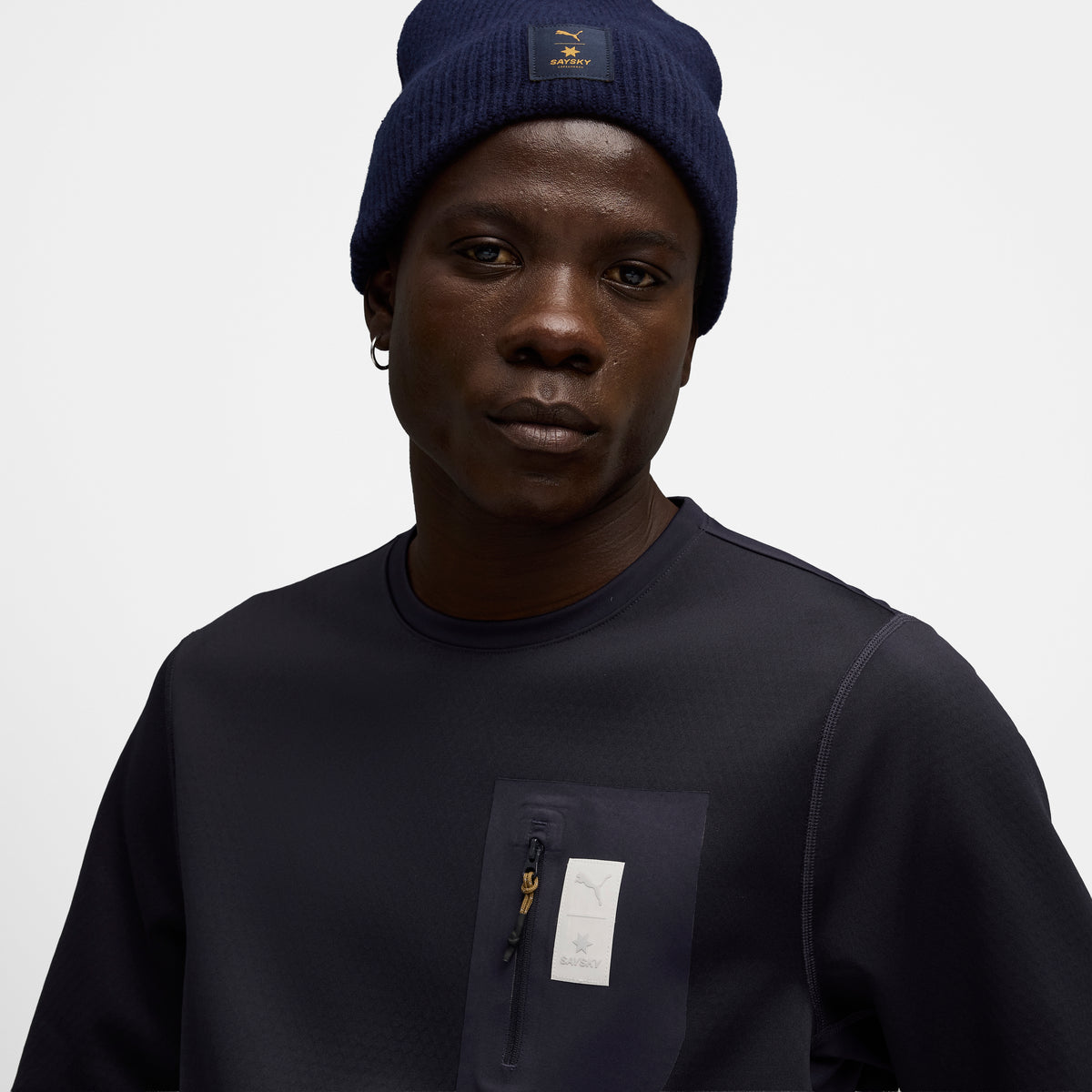 ランニングTシャツ（ロングスリーブ） P52823516 M Puma X SAYSKY Brushed LS - New Navy [メンズ]