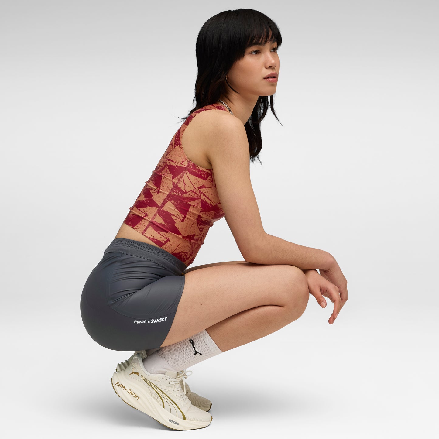 ランニングタイツ P52755844 W Puma X SAYSKY Short Tight - Dusky Gray [レディーズ]