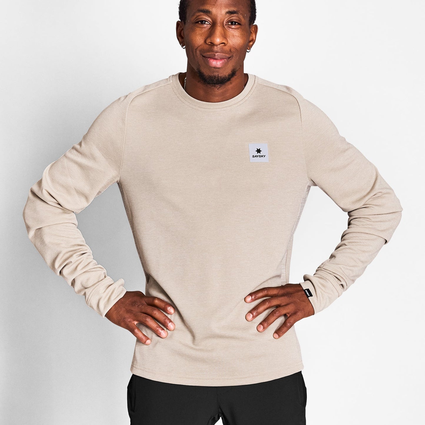 ランニングTシャツ（ロングスリーブ） NMRLS60c8003 Clean Flow Long Sleeve - Beige Melange [メンズ]