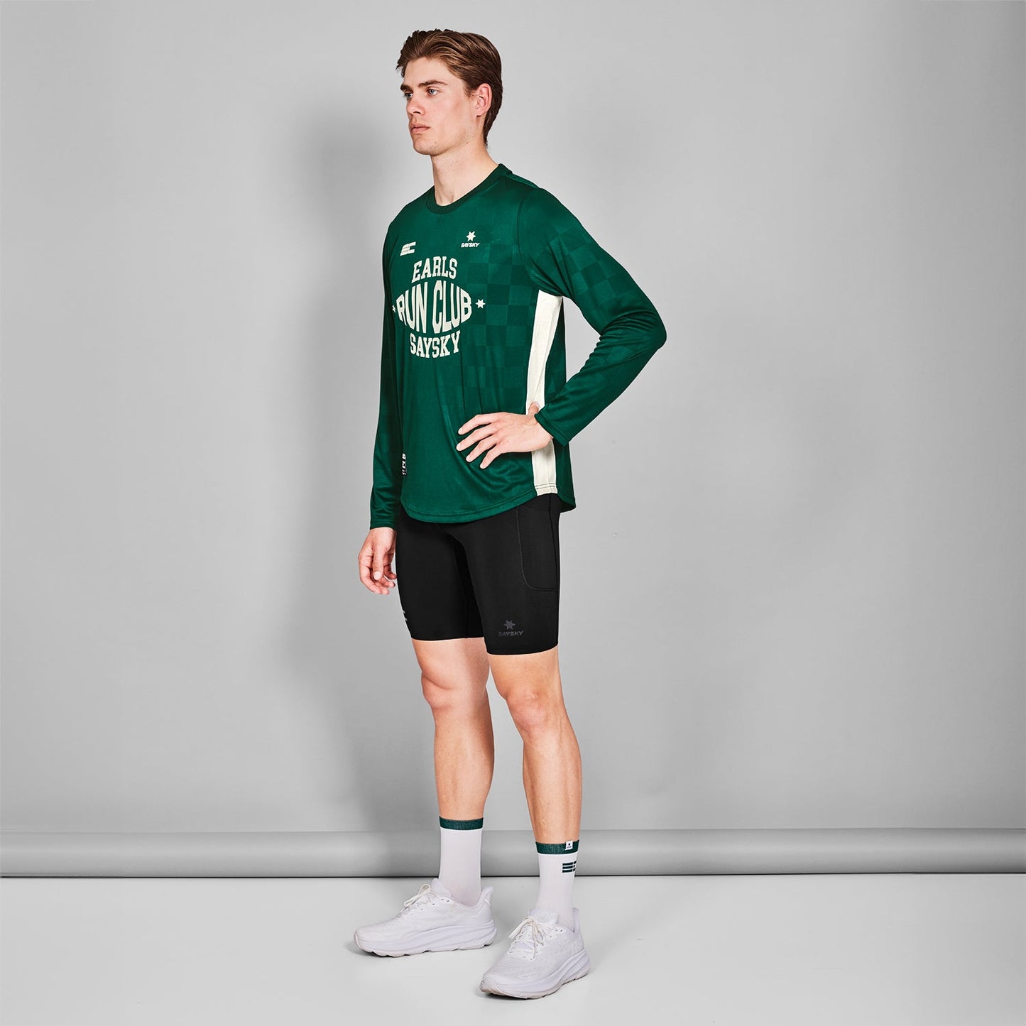 ランニングTシャツ（ロングスリーブ） ZMRLS11c307 Earls X SAYSKY Long Sleeve - Green [メンズ]