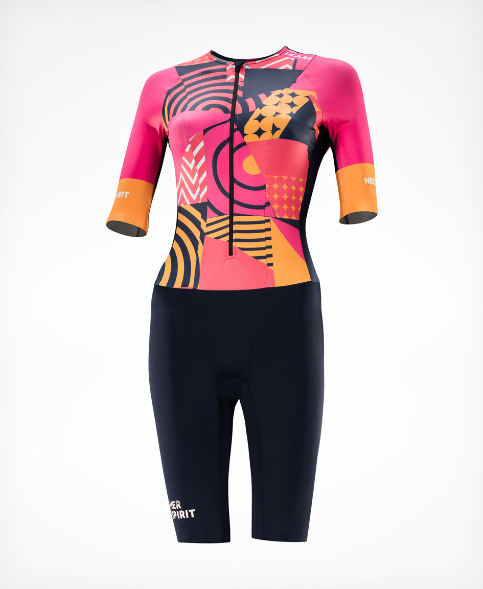 トライアスロンスーツ HERSLCSPW Her Spirit Long Course Suit Wmns - Pink Patchwork/Black [レディーズ]