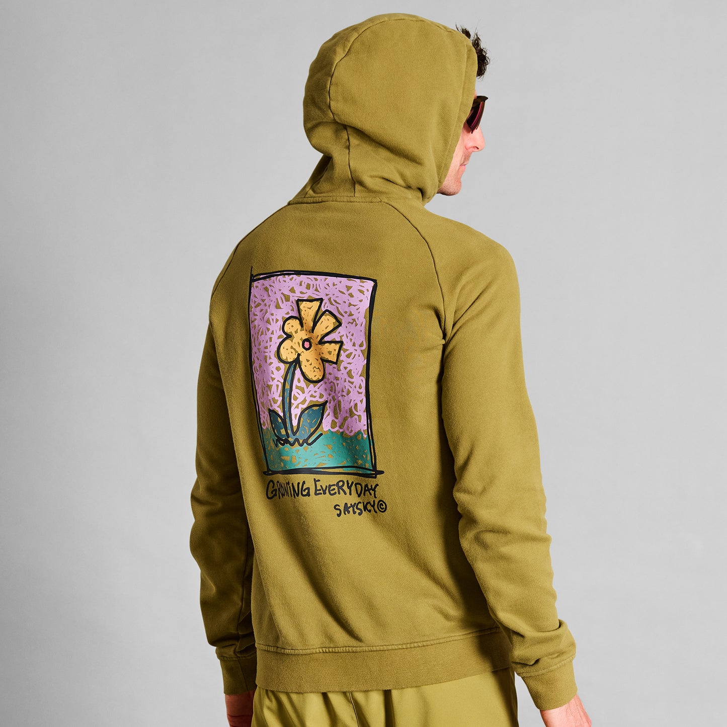 スウェットパーカー LMLHO01c405 Flower Hoodie - Yellow [メンズ]