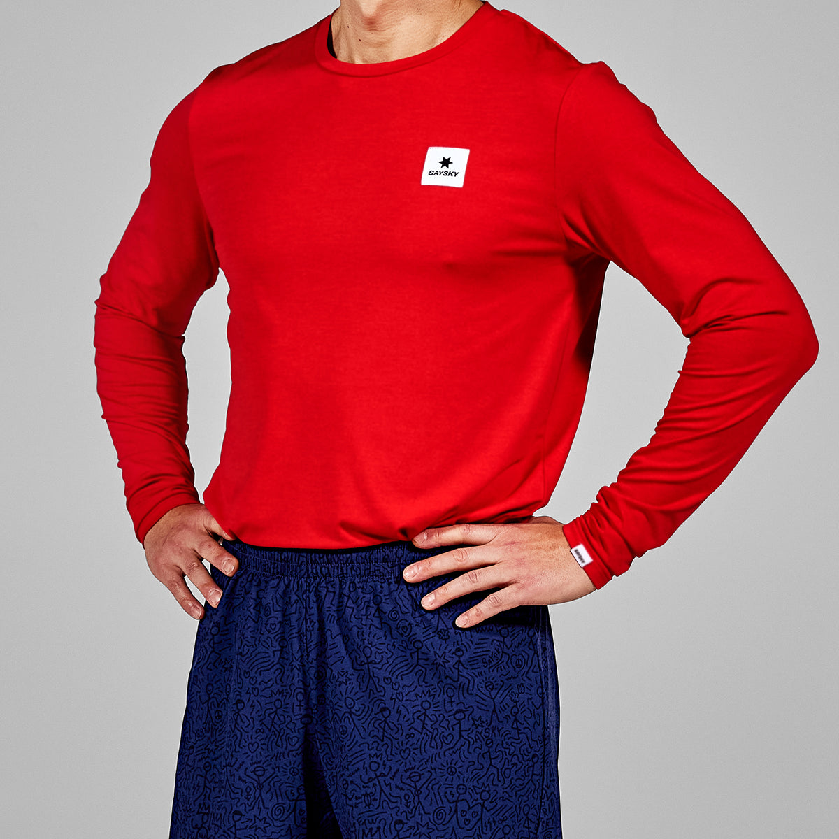 ランニングTシャツ（ロングスリーブ） LMRLS01c5004 Clean Pace Long Sleeve - Red [メンズ]