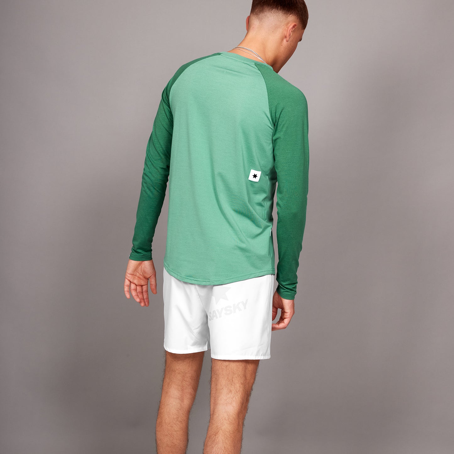 ランニングTシャツ(ロングスリーブ) LMRLS21c3004 Logo Pace Long Sleeve - Green [メンズ]