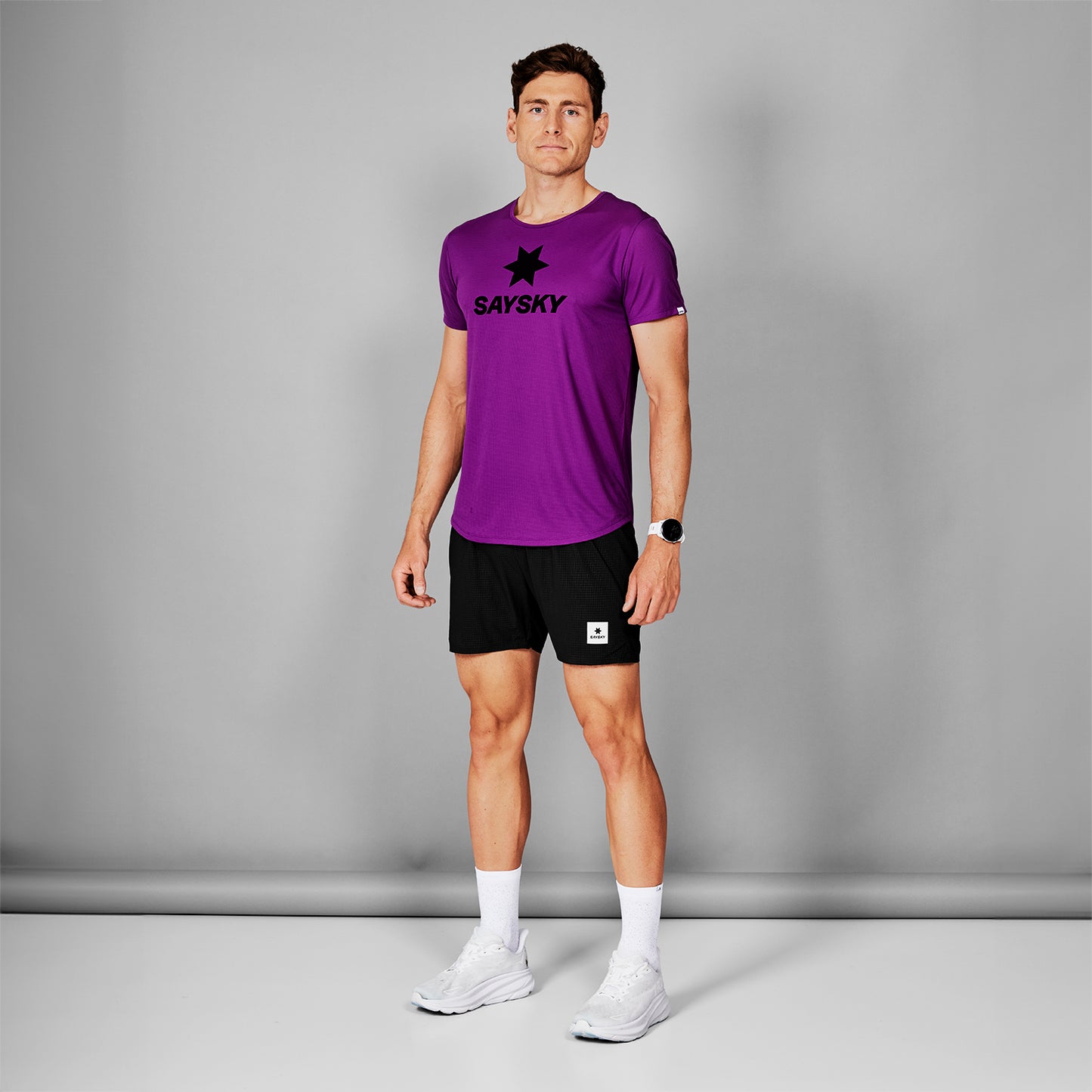 ランニングTシャツ LMRSS60c703 Logo Flow T-shirt - Purple [メンズ]