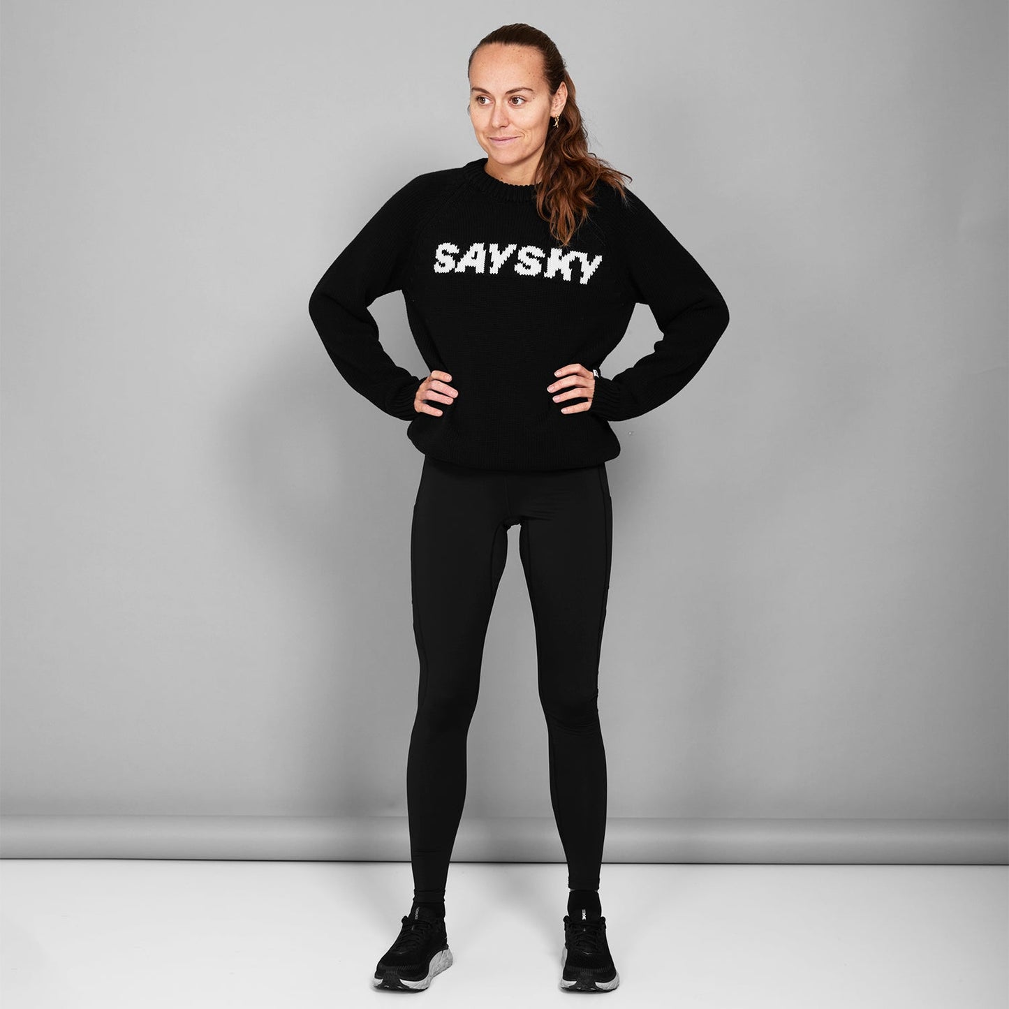 ニット LMLKW02c901 Logo Knitted Crew Neck - Black [ユニセックス]