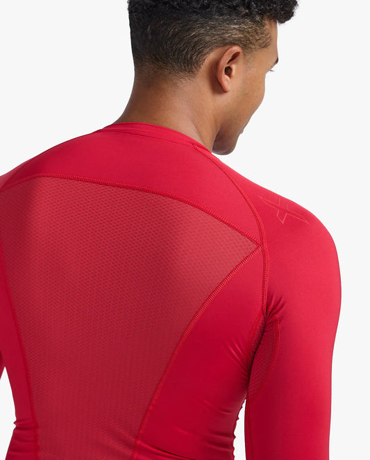 トレーニングトップ MA6398aREDN Ma6398a-red-nro PWXコンプレッションロングスリーブトップ - Red/Nero [メンズ]