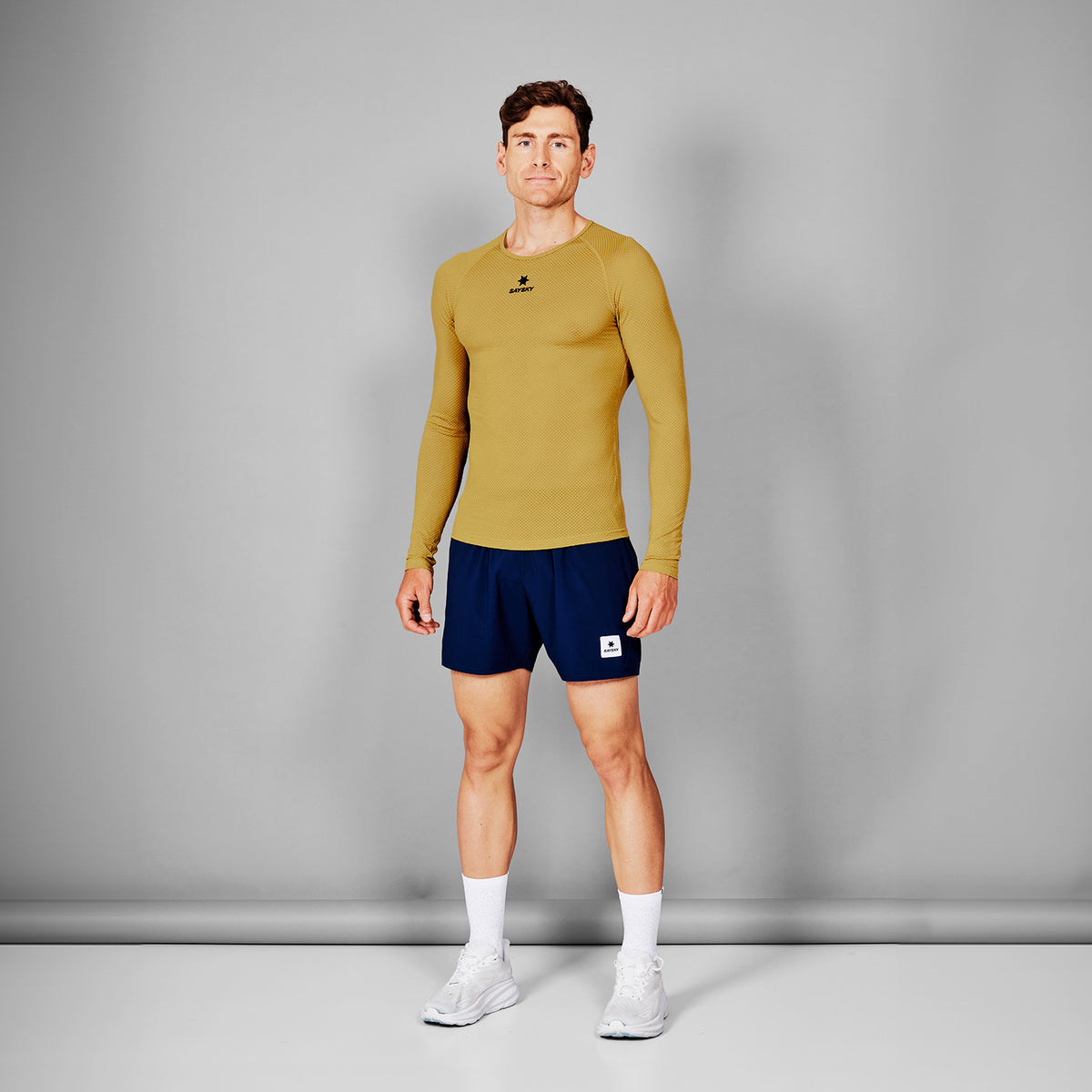 ベースレイヤー（ロングスリーブ） MMRBL32c409 Mesh Base Layer Long Sleeve - Yellow [メンズ]