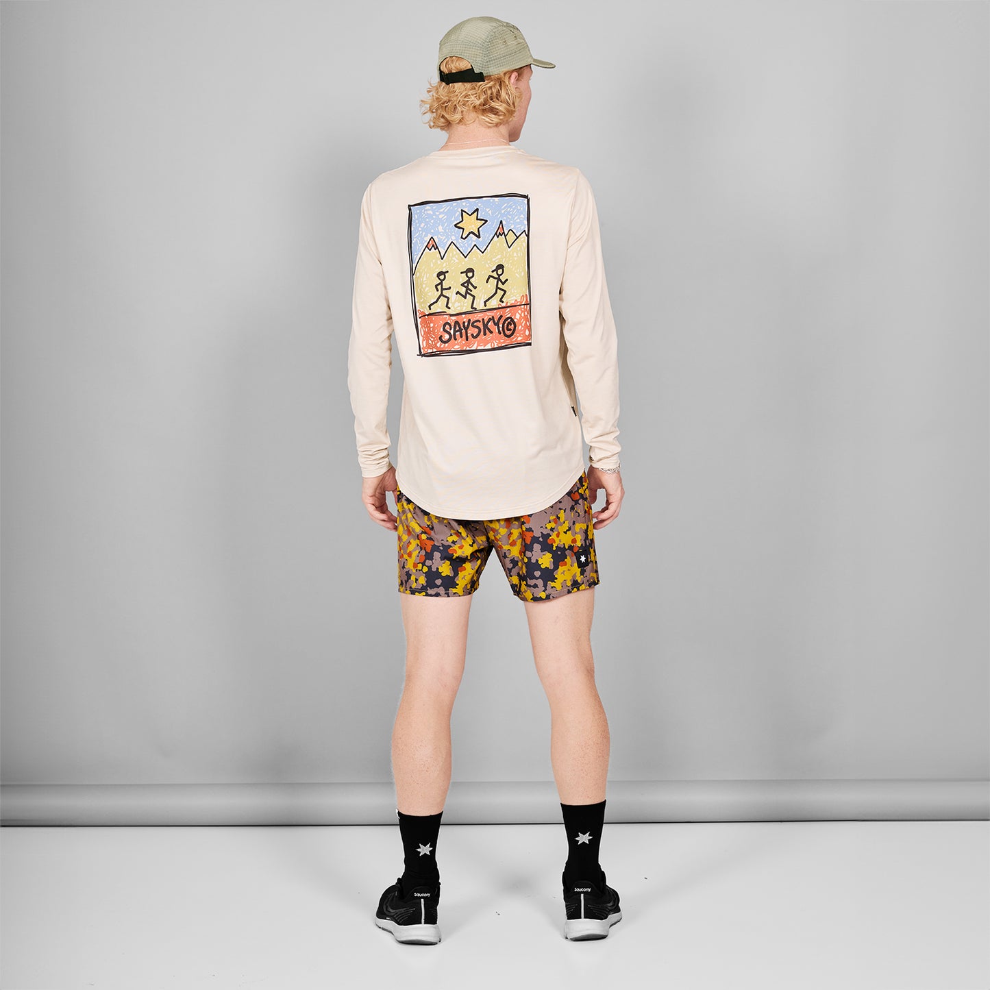 ランニングTシャツ（ロングスリーブ） MMRLS01c8002 Logo Pace Long Sleeve - Beige Melange [メンズ]