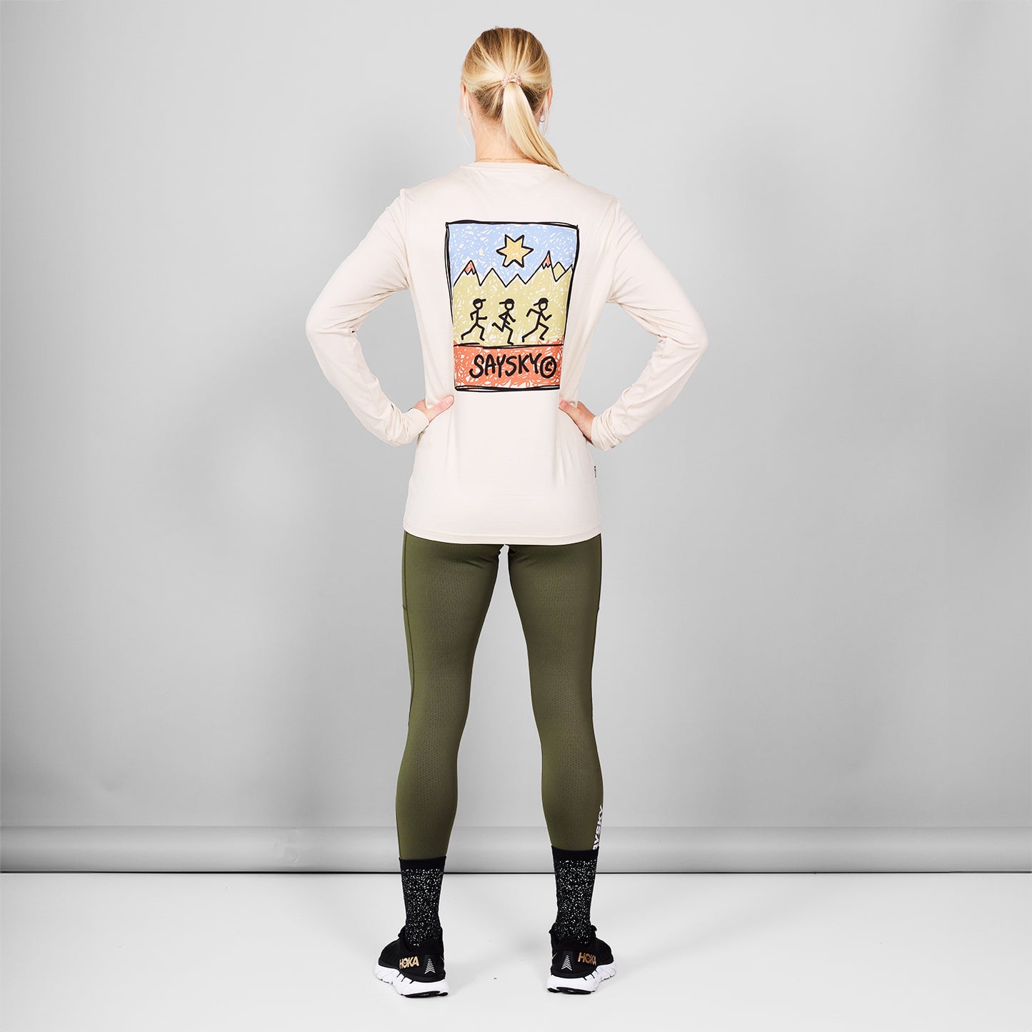 ランニングTシャツ（ロングスリーブ） MMRLS01c8002 Logo Pace Long Sleeve - Beige Melange [メンズ]