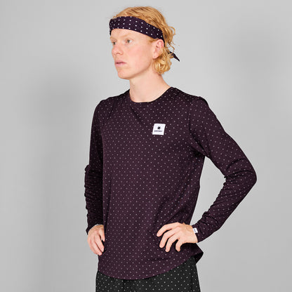 ランニングTシャツ（ロングスリーブ） MMRLS02c1022 Reflective Polka Pace Long Sleeve - Purple [メンズ]