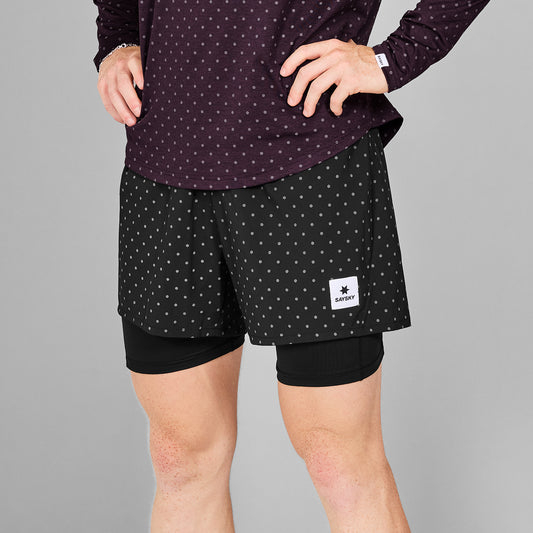 ランニングショーツ MMRSH01c1018 Reflective Polka Pace 2-in-1 Shorts 5inch - Black Aop [メンズ]