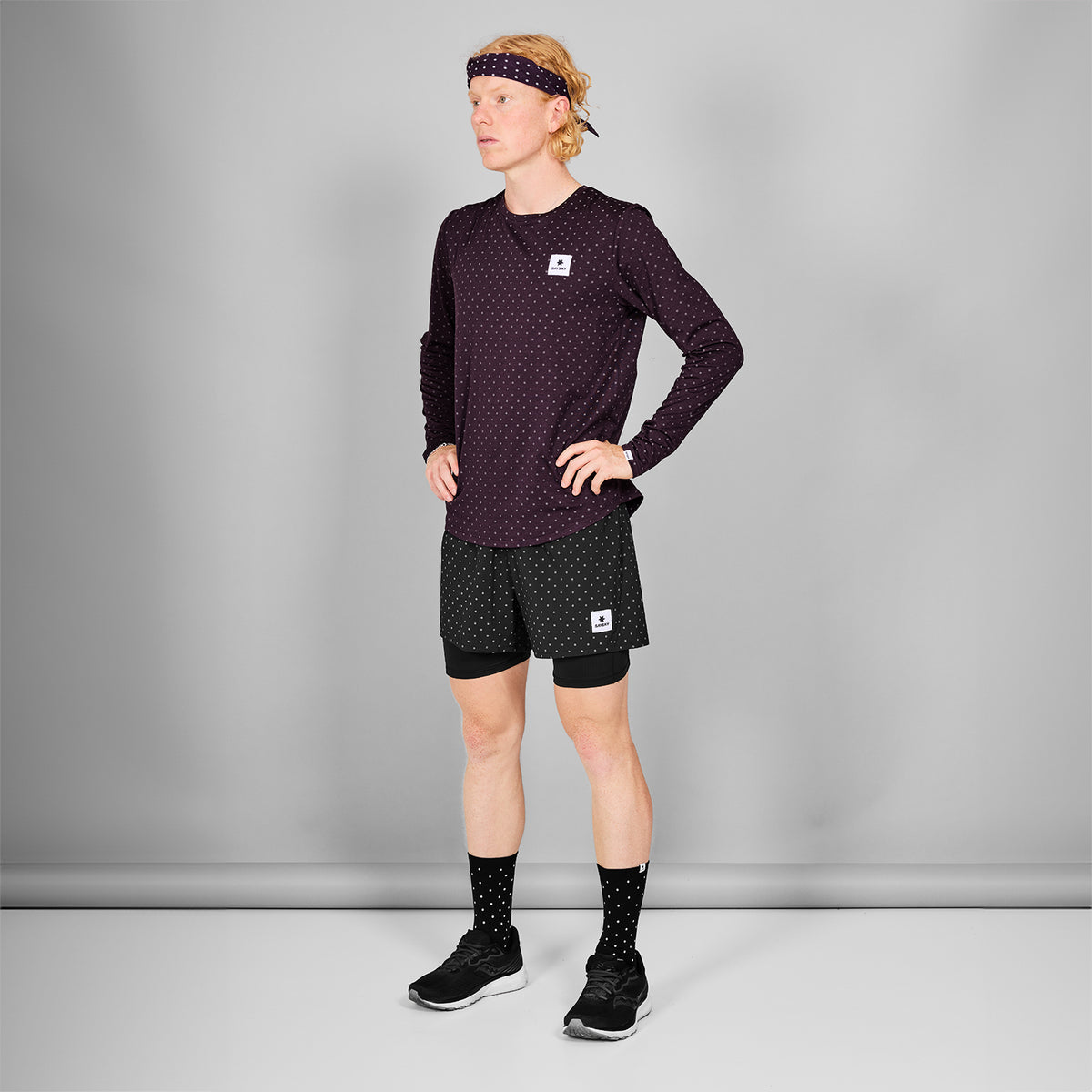 ランニングショーツ MMRSH01c1018 Reflective Polka Pace 2-in-1 Shorts 5inch - Black Reflective Polka Aop [メンズ]