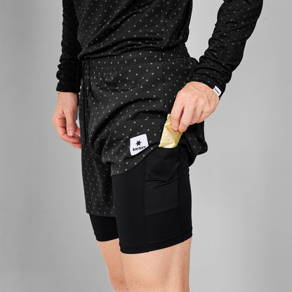 ランニングショーツ MMRSH01c1018 Reflective Polka Pace 2-in-1 Shorts 5inch - Black Aop [メンズ]