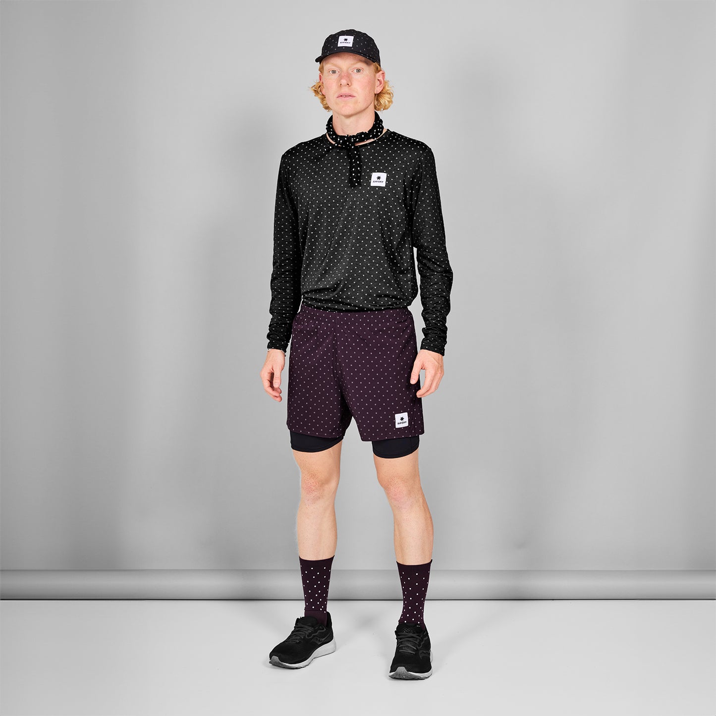 ランニングショーツ MMRSH01c1022 Reflective Polka Pace 2-in-1 Shorts 5inch - Purple [メンズ]