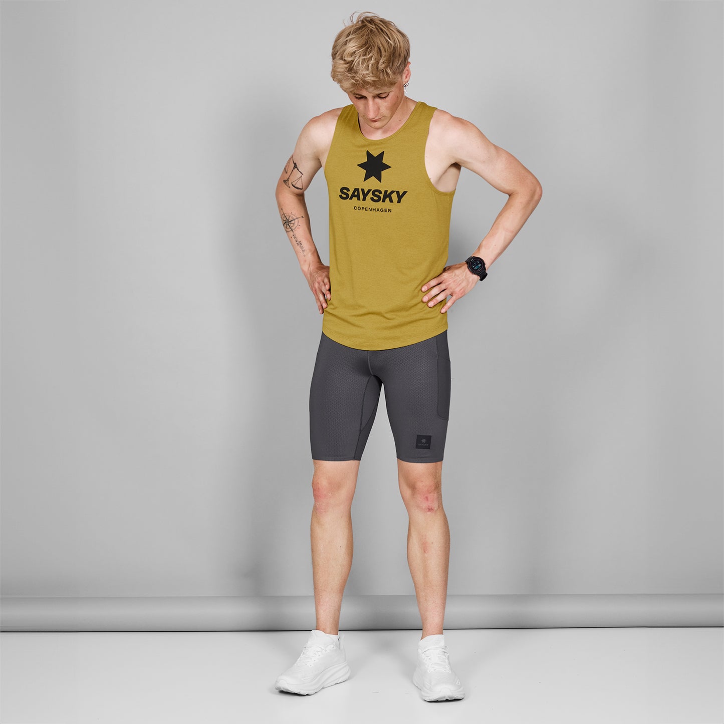 レースシングレット MMRSI30c4006 Logo Combat Singlet - Yellow Melange [メンズ]