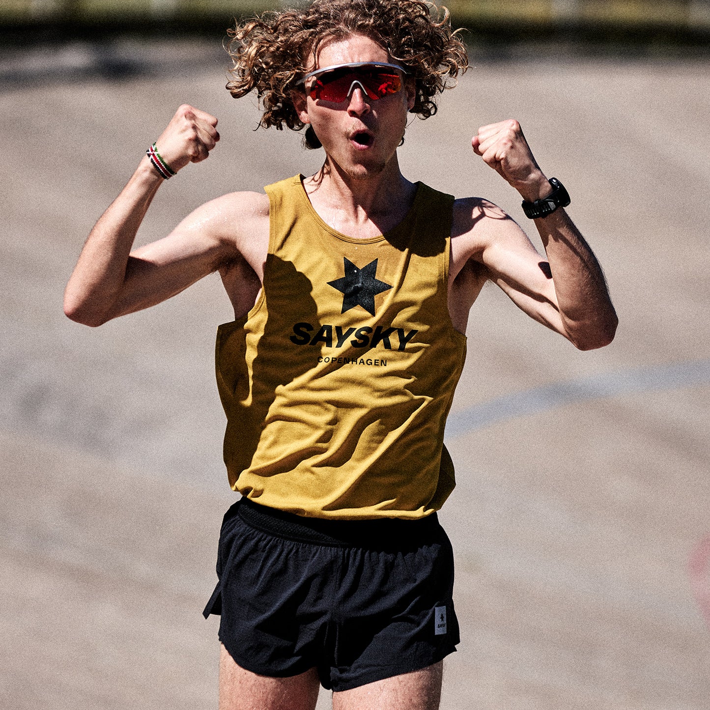 レースシングレット MMRSI30c4006 Logo Combat Singlet - Yellow Melange [メンズ]