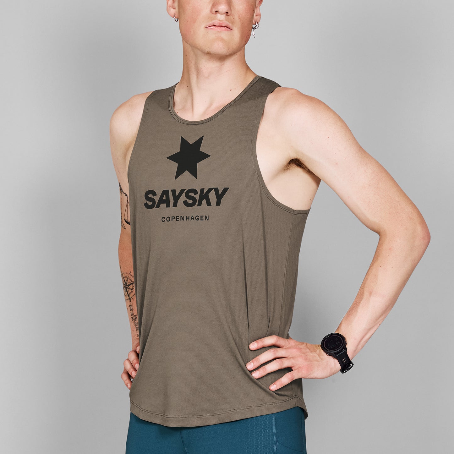 レースシングレット MMRSI30c7005 Logo Combat Singlet - Brown Melange [メンズ]