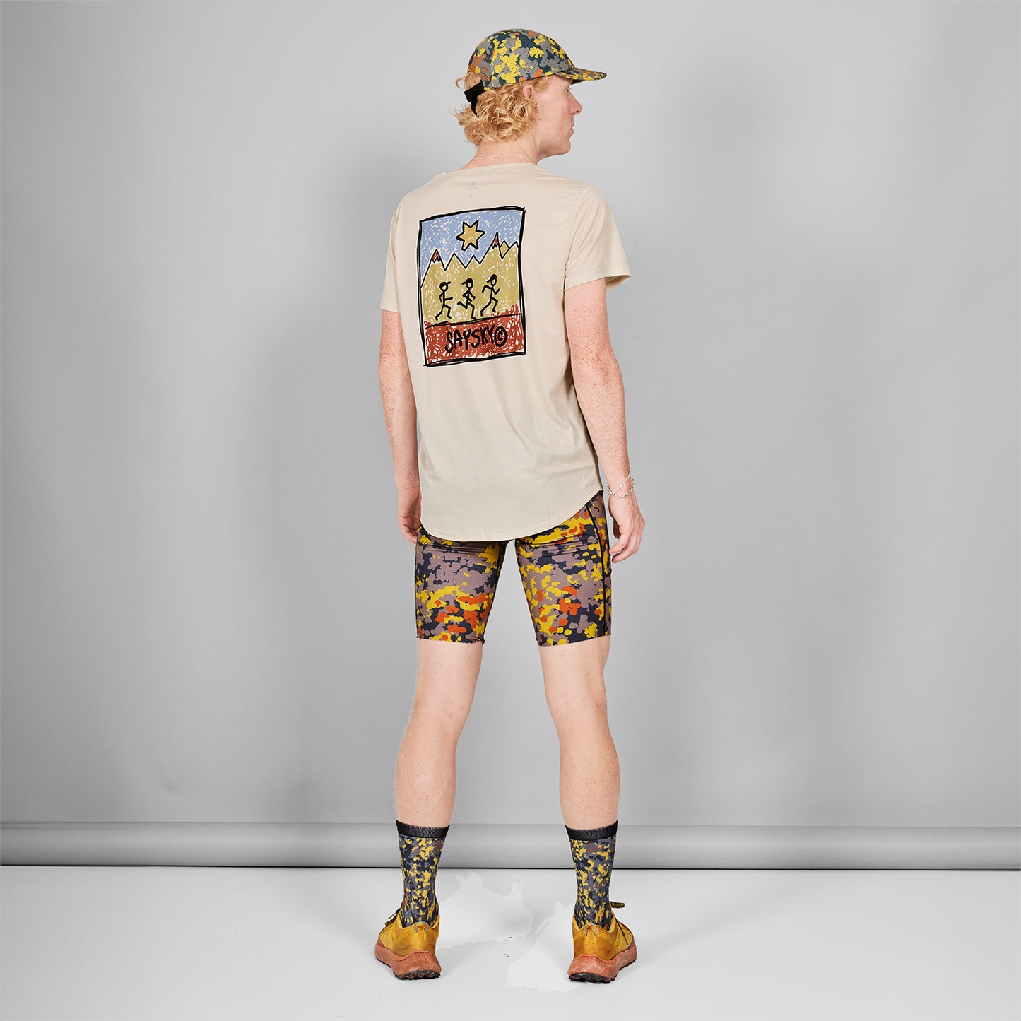 ランニングタイツ MMRST01c1019 Camo Combat+ Short Tights 9inch - Yellow/Grey Flecktarn Fall Camo [メンズ]