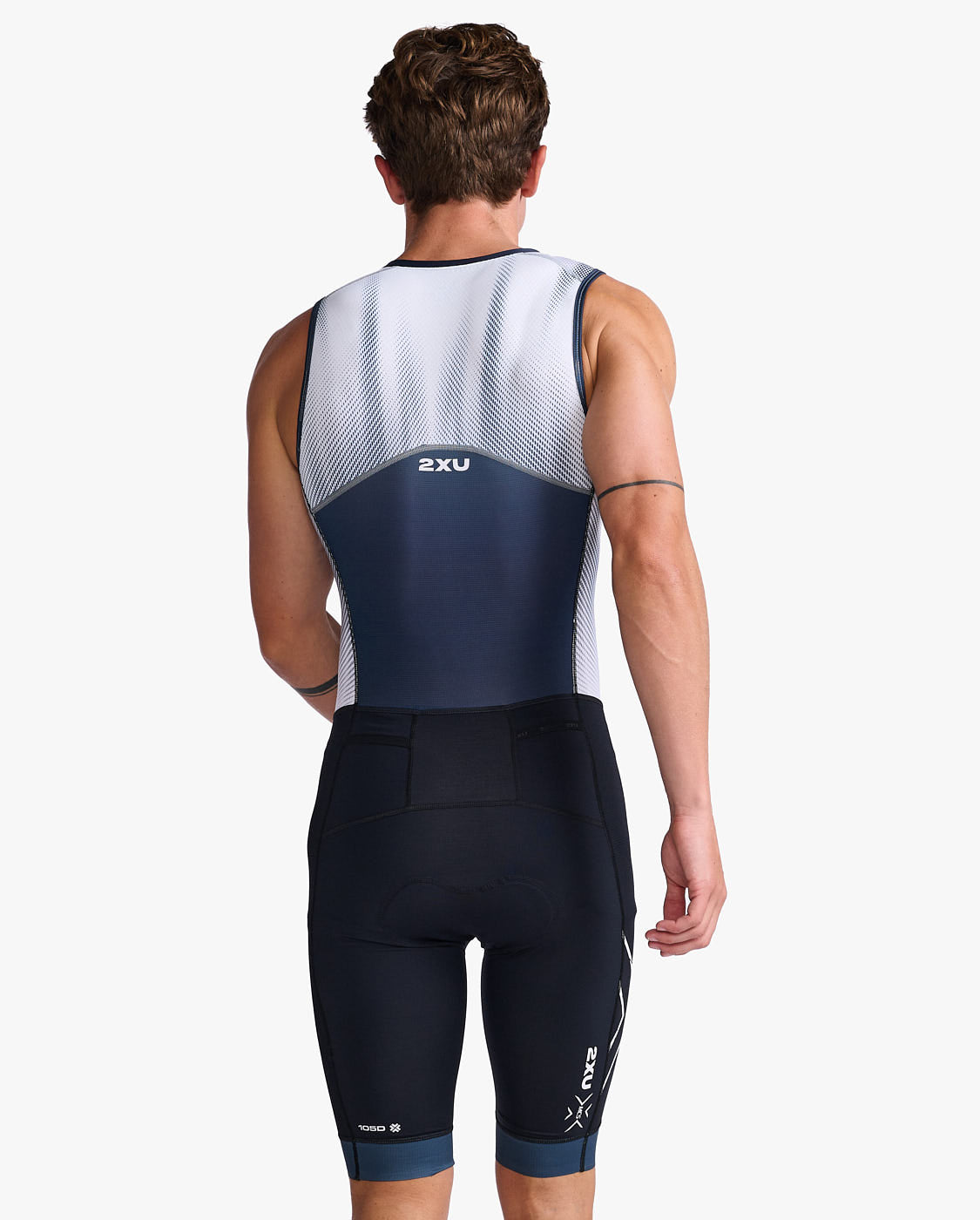 【サンプル】トライアスロンスーツ MT6660dMDNWHT Mt6660d-mdn-wht Light Speed Front Zip Trisuit - Midnight/White [メンズ]