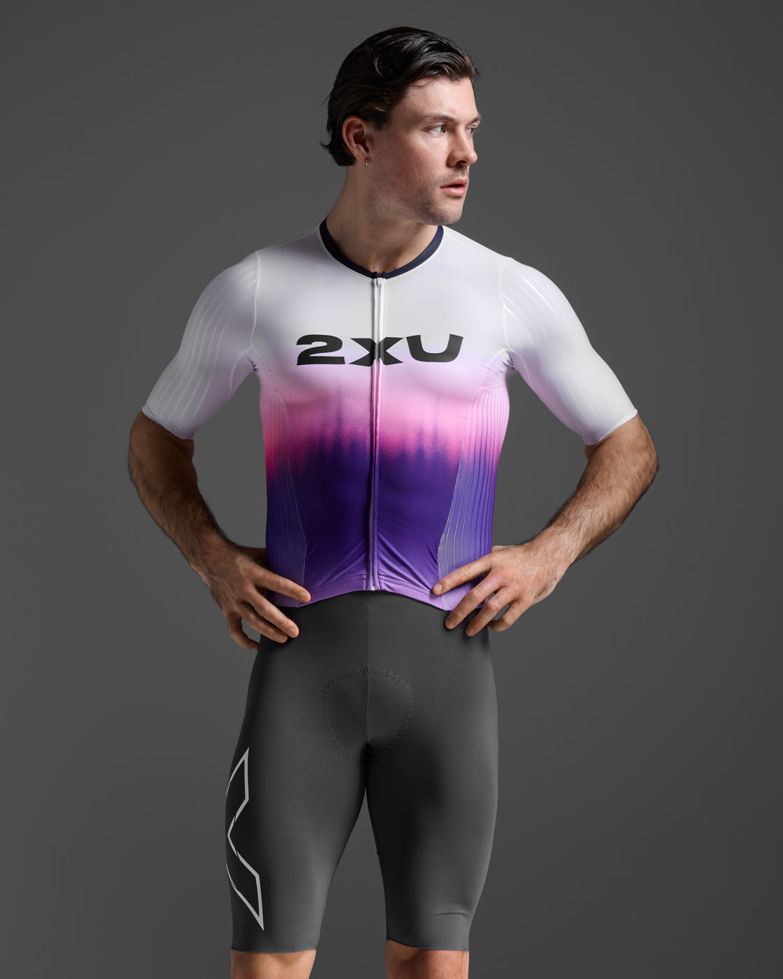 トライアスロンスーツ MT7393d-WHT-TRB Light Speed React Sleeved Trisuit - Wht/trb [メンズ]