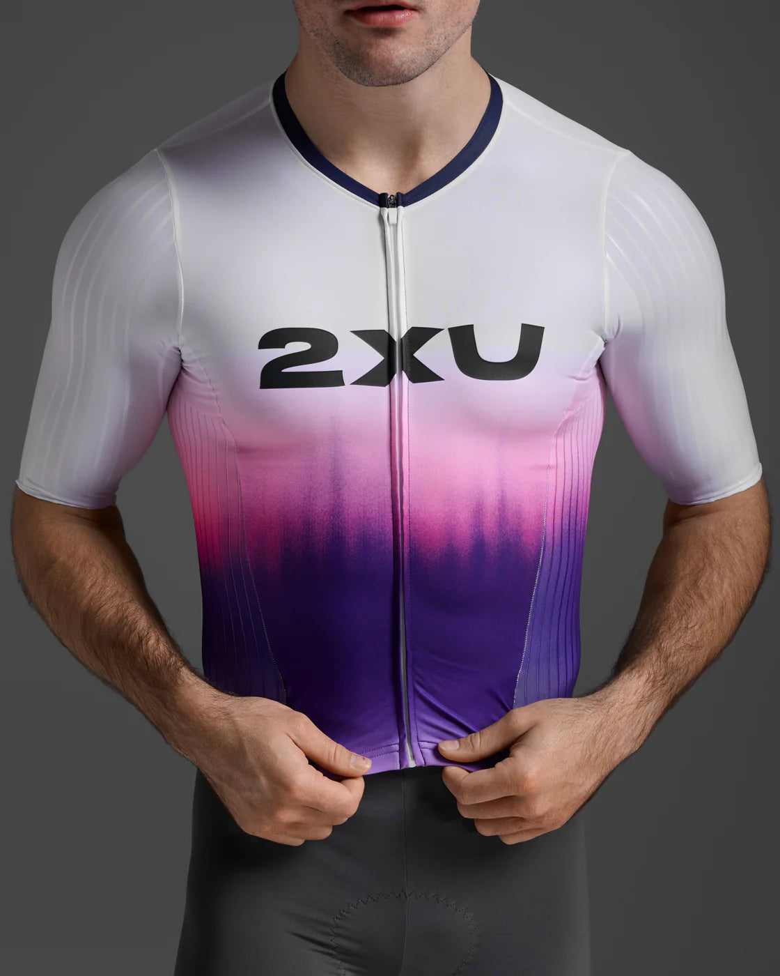 トライアスロンスーツ MT7393d-WHT-TRB Light Speed React Sleeved Trisuit - Wht/trb [メンズ]