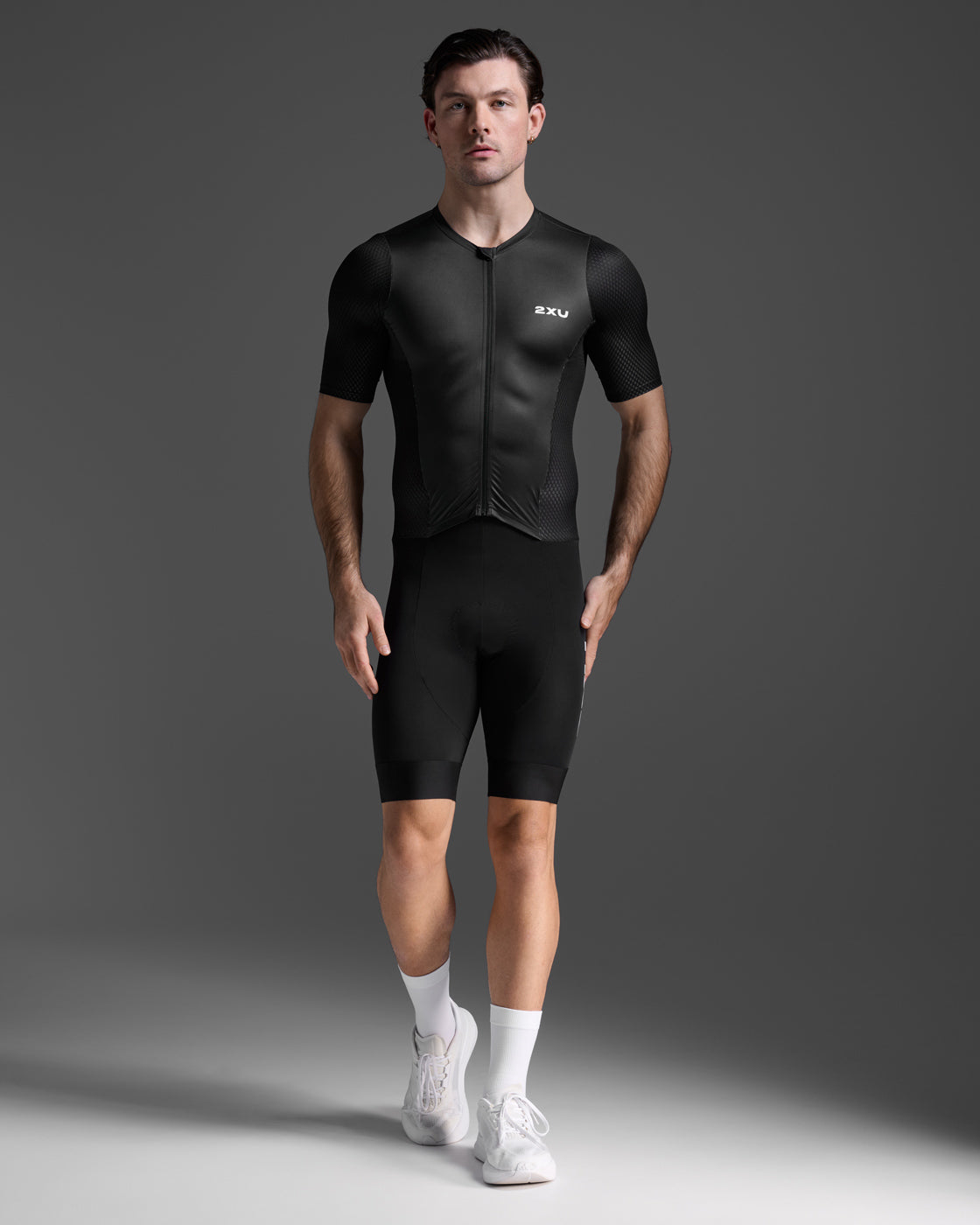 トライアスロンスーツ MT7394d-BLK-WHT Aero Hex Sleeved Trisuit - Black/White [メンズ]