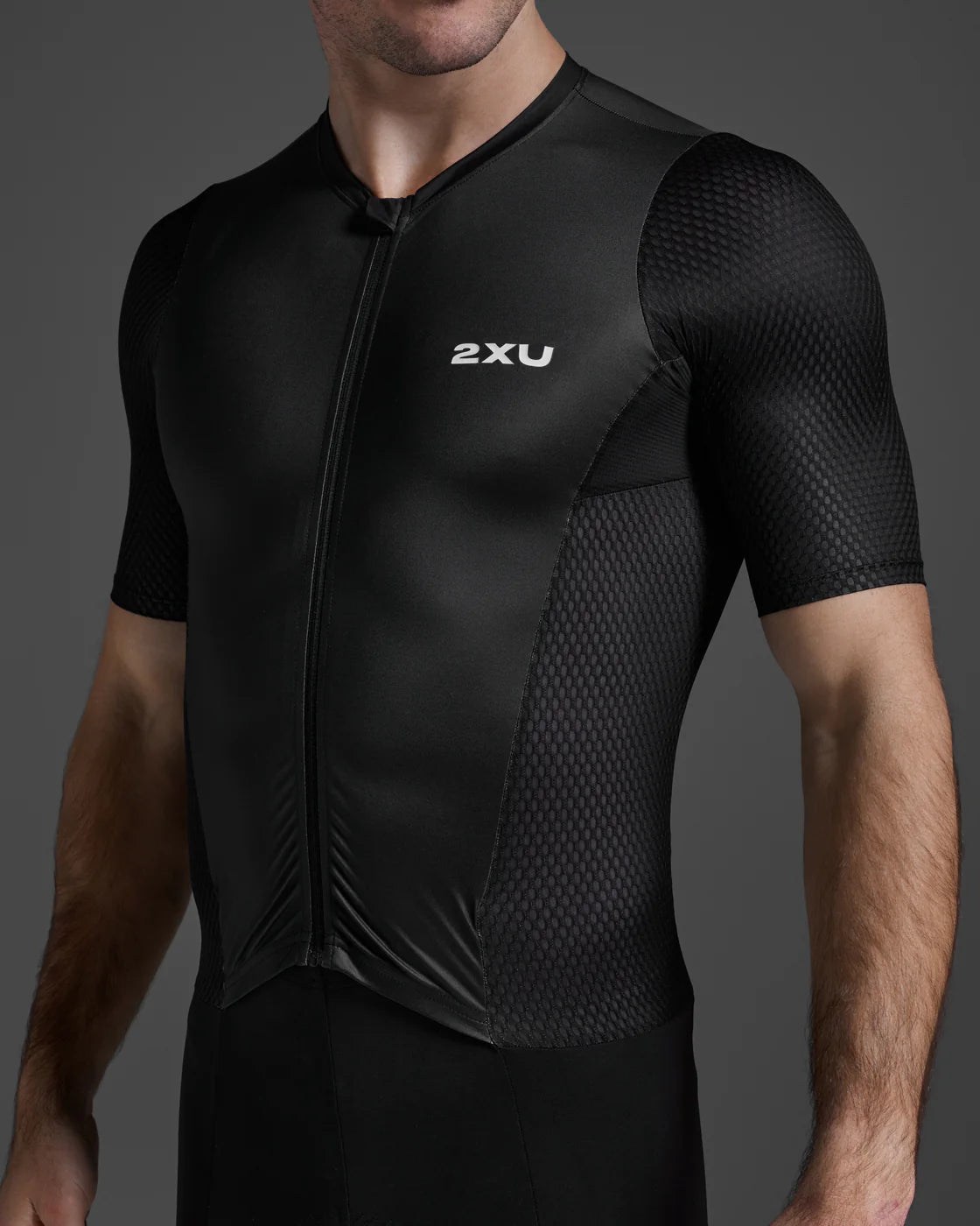 トライアスロンスーツ MT7394d-BLK-WHT Aero Hex Sleeved Trisuit - Black/White [メンズ]