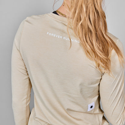 ランニングTシャツ（ロングスリーブ） MWRLS02c8002 Wmns Statement Pace Long Sleeve - Beige Melange [レディーズ]