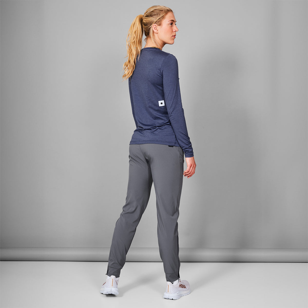 ランニングTシャツ（ロングスリーブ） MWRLS20c2007 Wmns Logo Pace Long Sleeve - Blue Melange [レディーズ]