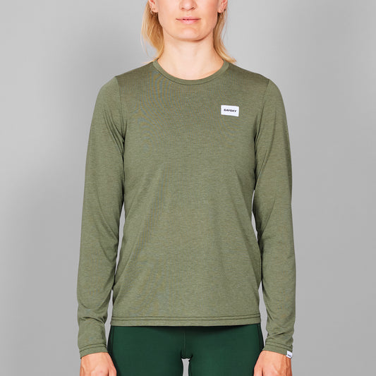 モーションTシャツ（ロングスリーブ） MWRLS51c3005 Wmns Clean Motion Long Sleeve - Green Melange [レディーズ]