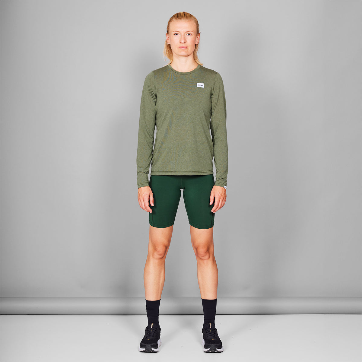 モーションTシャツ（ロングスリーブ） MWRLS51c3005 Wmns Clean Motion Long Sleeve - Green Melange [レディーズ]
