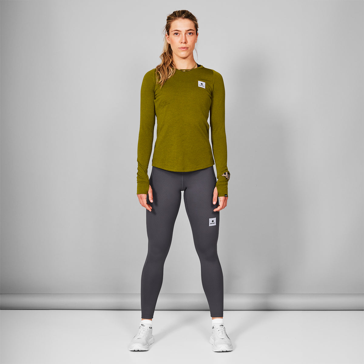 ランニングTシャツ（ロングスリーブ） MWRLS60c3006 Wmns Flow Long Sleeve - Green Melange [レディーズ]