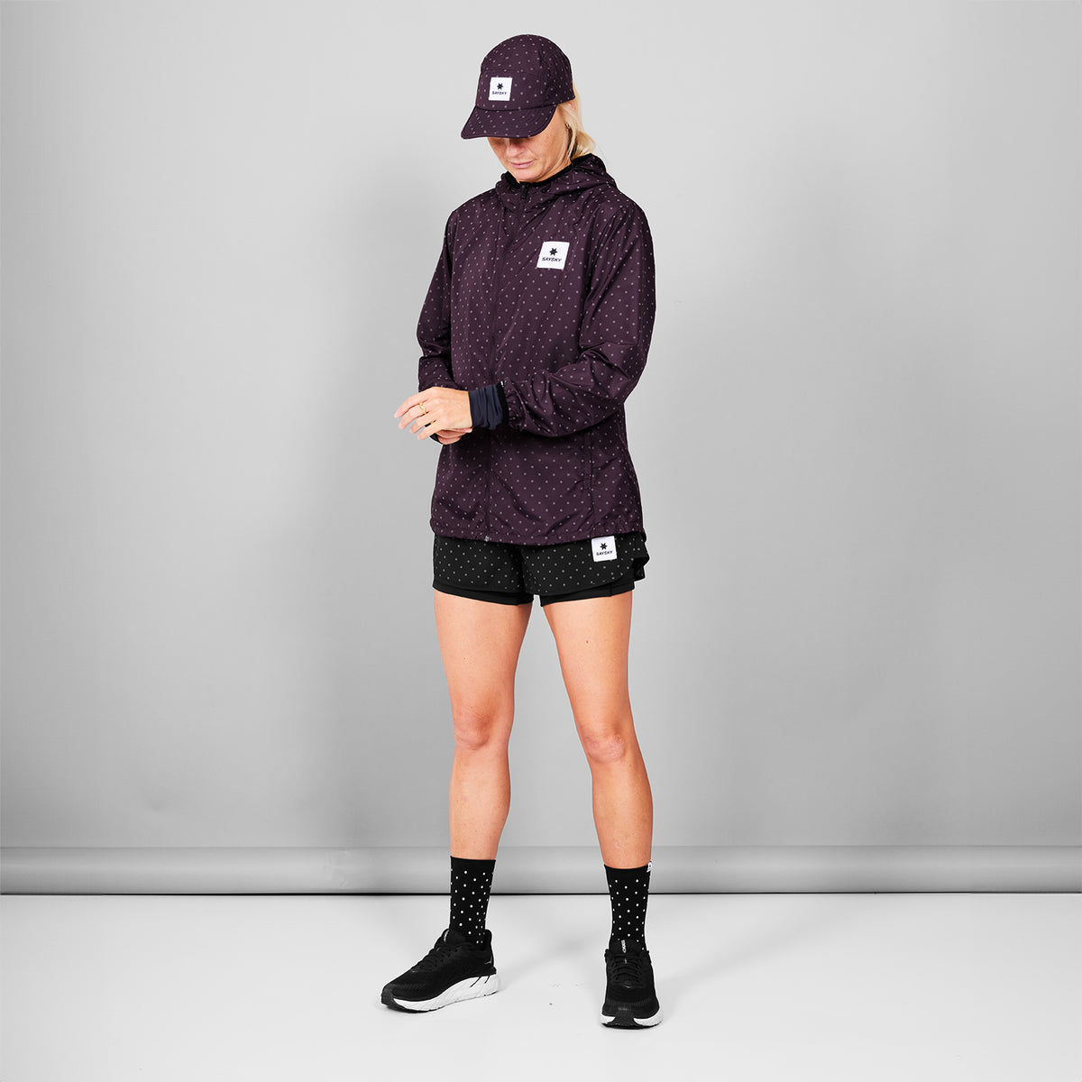 ランニングショーツ MWRSH01c1018 Wmns Reflective Polka Pace 2-in-1 Shorts 3inch - Black Reflective Polka Aop [レディーズ]