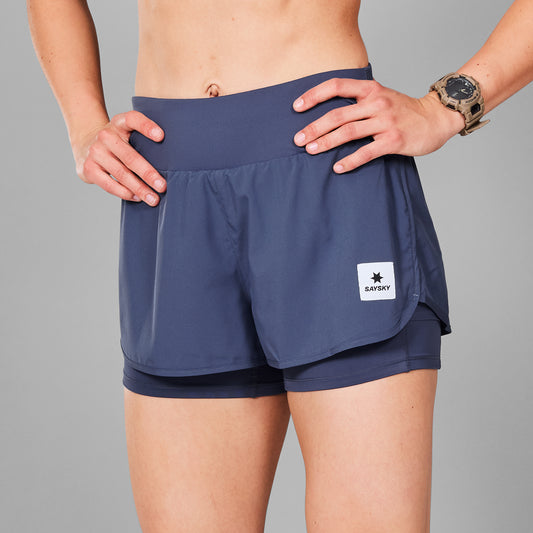 ランニングショーツ MWRSH23c207 Wmns Pace 2-in-1 Shorts 3inch - Blue [レディーズ]