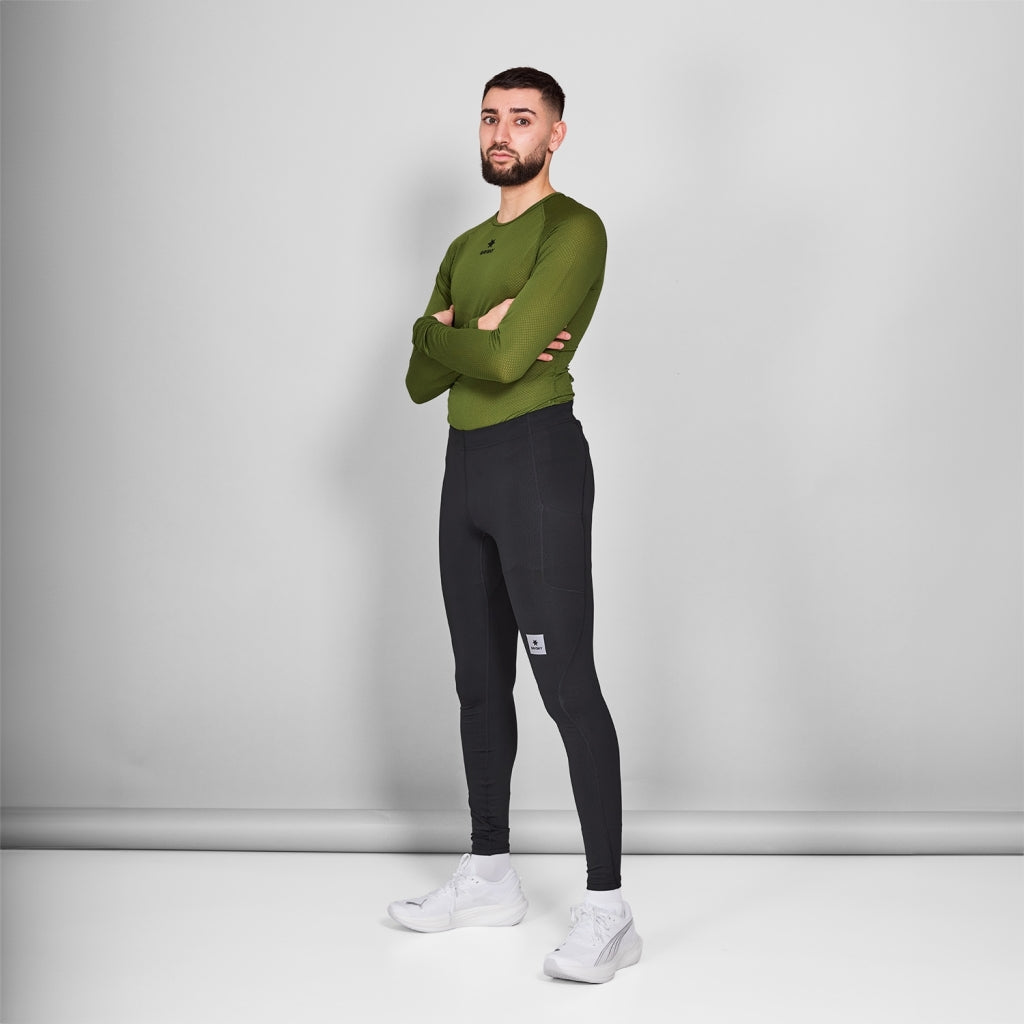 ベースレイヤー（ロングスリーブ） NMRBL32c313 Mesh Base Layer Long Sleeve - Green [メンズ]