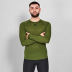 ベースレイヤー（ロングスリーブ） NMRBL32c313 Mesh Base Layer Long Sleeve - Green [メンズ]