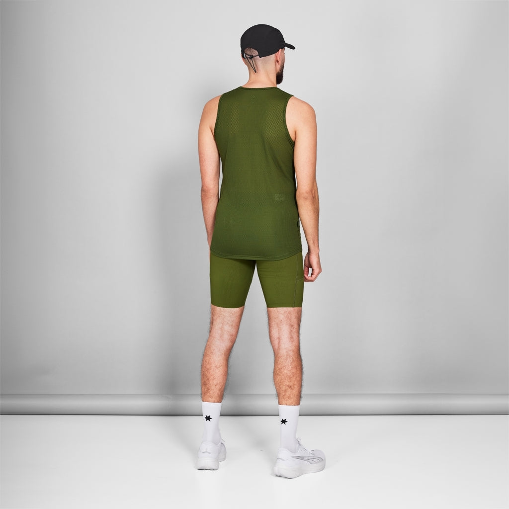 ベースレイヤー（ノースリーブ） NMRBL31c313 Mesh Base Layer Singlet - Green [メンズ]