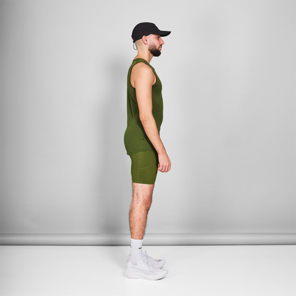 ベースレイヤー（ノースリーブ） NMRBL31c313 Mesh Base Layer Singlet - Green [メンズ]