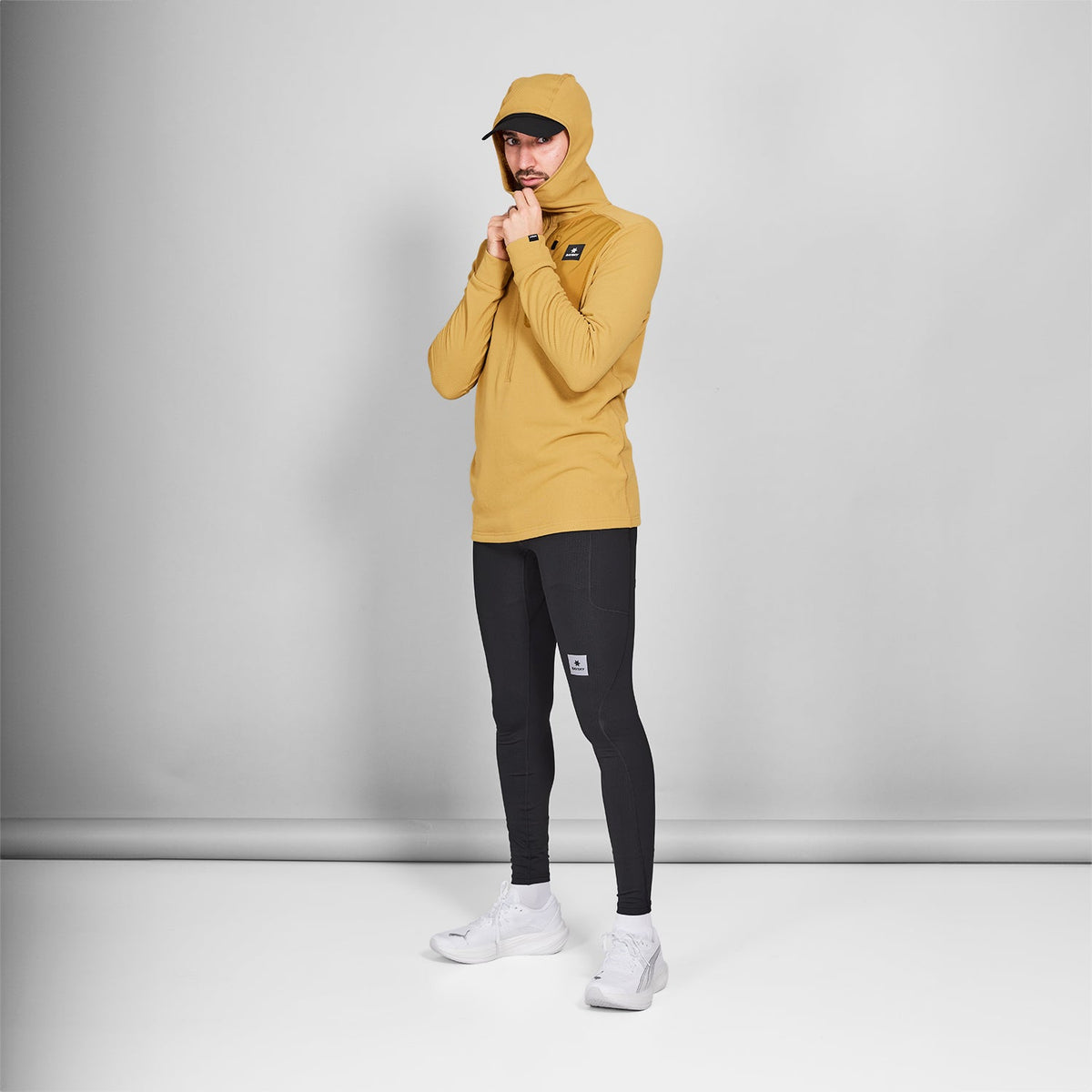 ハーフジップフリースパーカー NMRHO30c414 Combat Half Zip Fleece Hoodie - Yellow [メンズ]