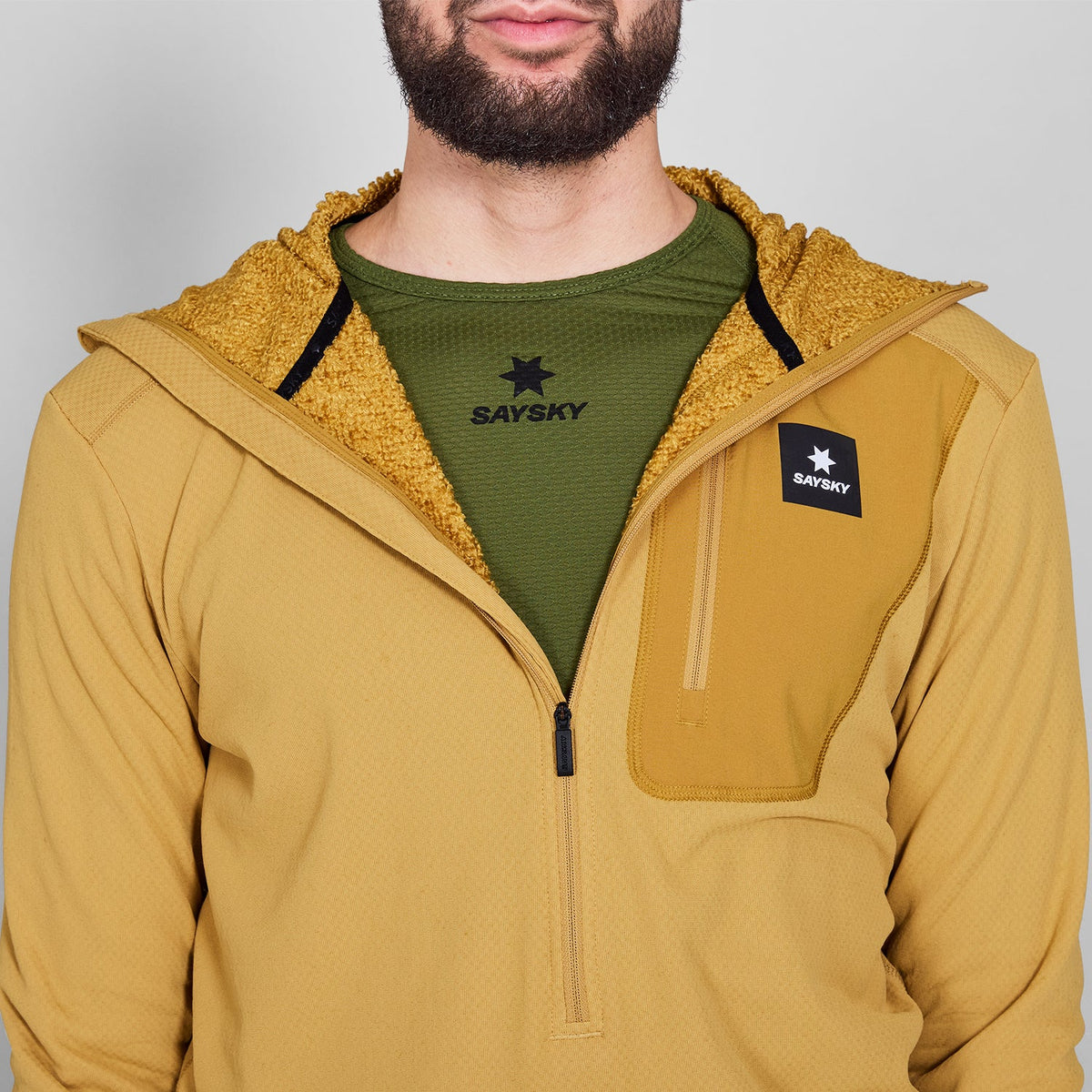 ハーフジップフリースパーカー NMRHO30c414 Combat Half Zip Fleece Hoodie - Yellow [メンズ]