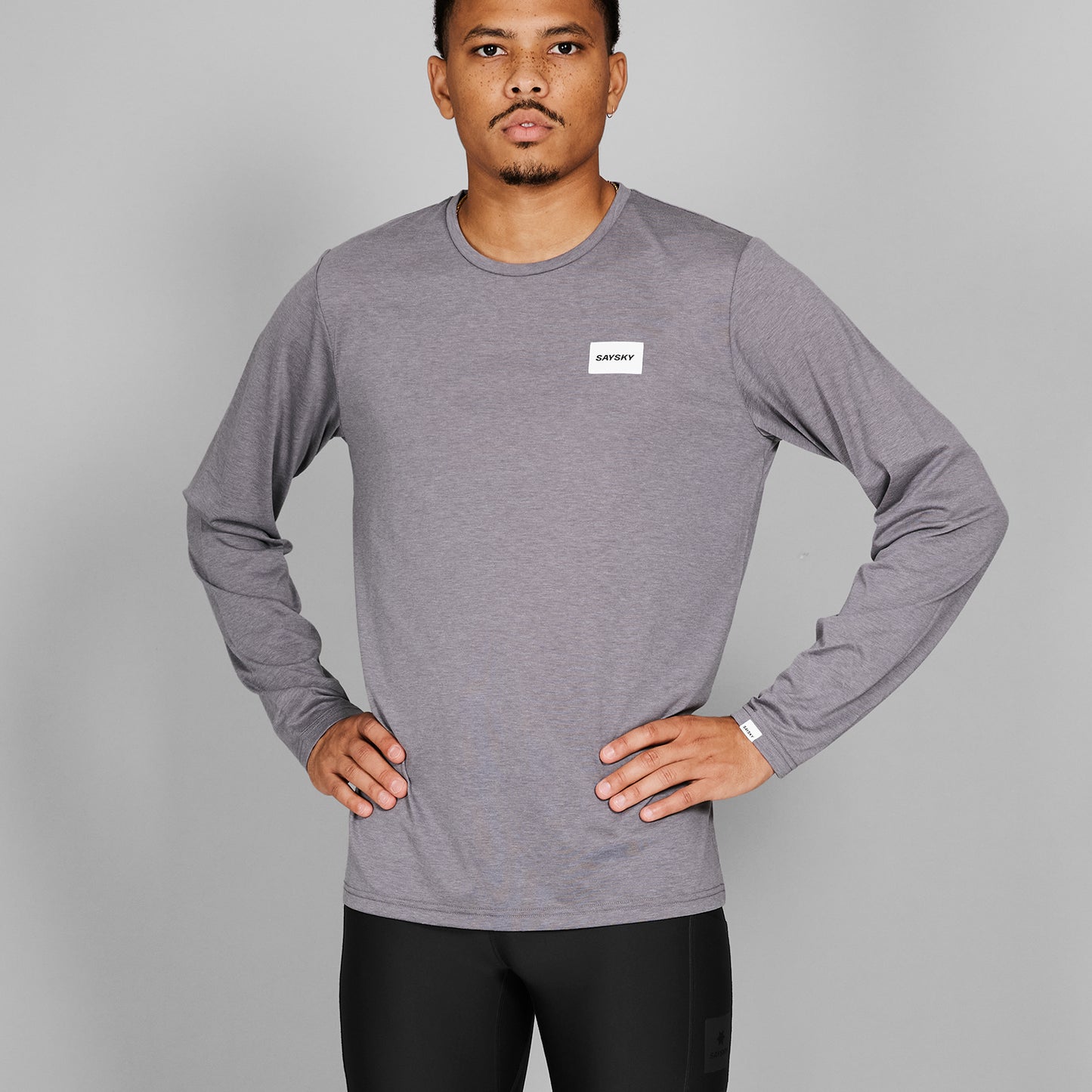 モーションTシャツ（ロングスリーブ） NMRLS51c6007 Clean Motion Long Sleeve - Grey Melange [メンズ]